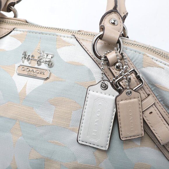 COACH Madison Shantung Sophia Satin Leather Shoulder Bag Purse Silver Bay Mist - Picture 15 of 15